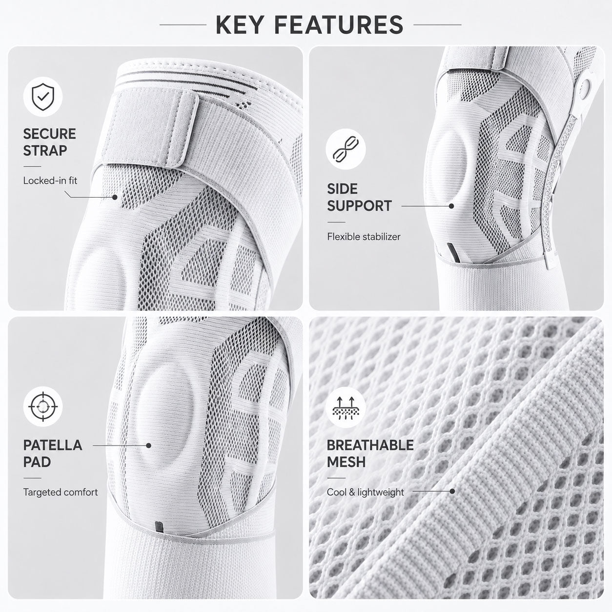 Tevanly Adjustable Compression Knee Brace
