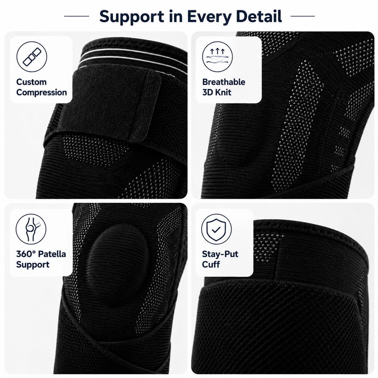 Tevanly Adjustable Compression Knee Brace