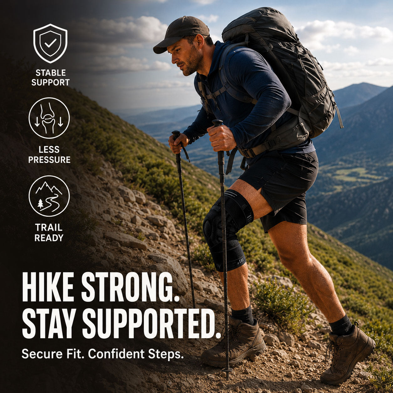 Tevanly Adjustable Compression Knee Brace