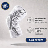 Tevanly white dial-adjustable knee brace with one-piece design and padded kneecap support for ball sports